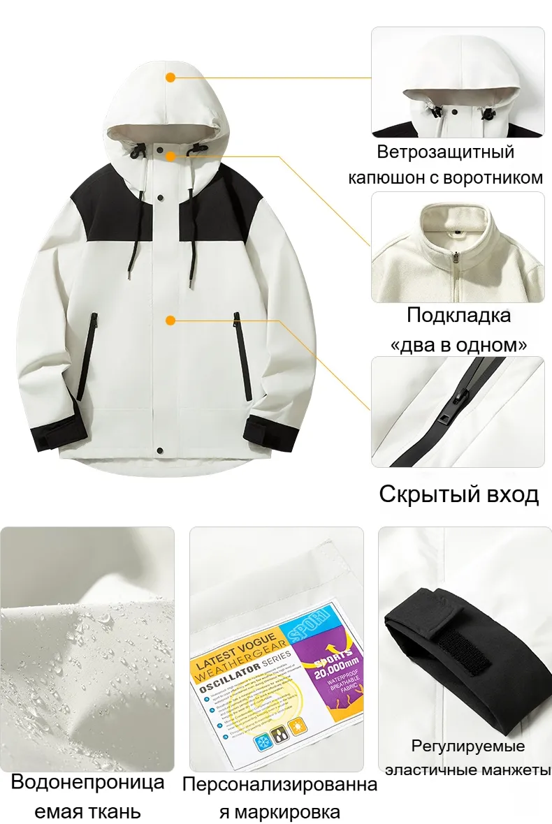 ветровка туристическая с утеплённой съёмной подкладкой и влагозащитным слоем11
